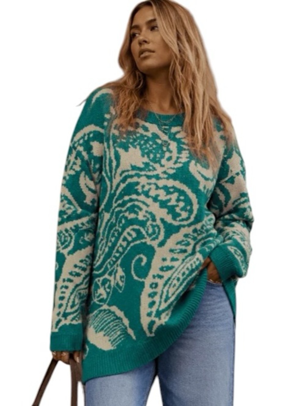 498:  ENTRO NWT SWEATER JADE PERSIAN GREEN (GC)